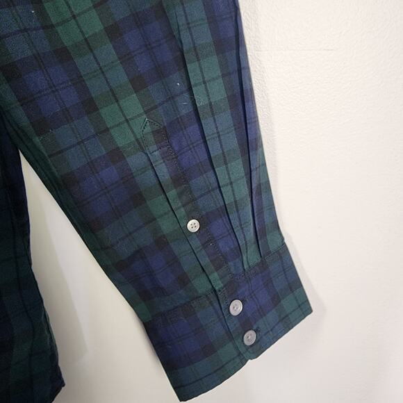 J. Crew Shirt 2X Black Watch Plaid Button Up Stretch Cotton Poplin Signature Fit - Picture 7 of 11